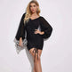 Hot V neck Long sleeved Pleated Hip Dress - EX-STOCK CANADA