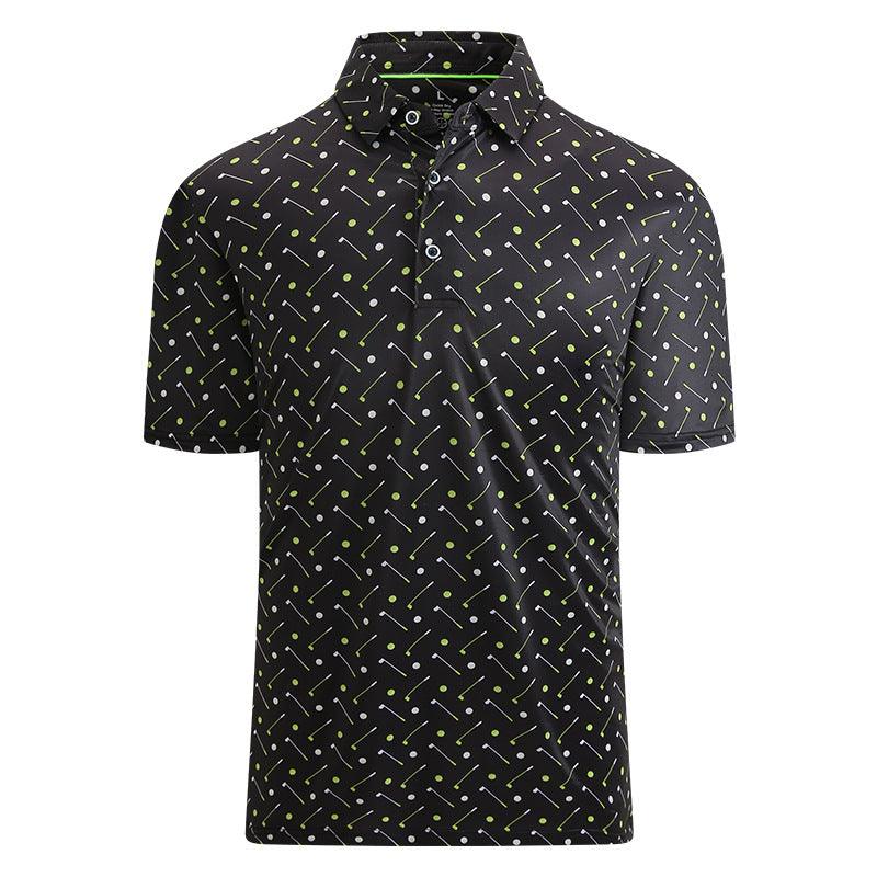 Ice Silk Printed Polo Shirt Men's Short Sleeve - EX-STOCK CANADA