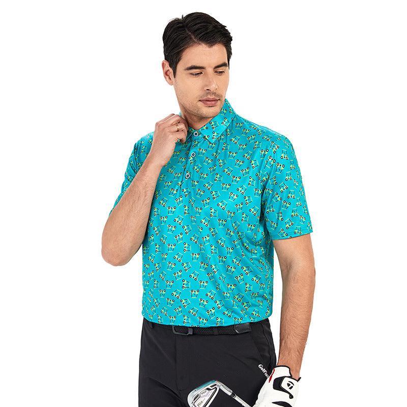 Ice Silk Printed Polo Shirt Men's Short Sleeve - EX-STOCK CANADA