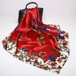 Imitation Silk Printed Floral Arab Headscarf - EX-STOCK CANADA