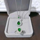 Ins Trendy Heart-shaped Emerald Water Drop Ring Full Diamond - EX-STOCK CANADA