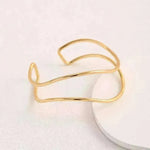 Irregular Gold Wave Bracelet Adjustable - EX-STOCK CANADA