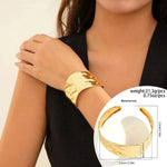 Irregular With Personality Glossy Alloy Wide Bracelet for Women - EX-STOCK CANADA