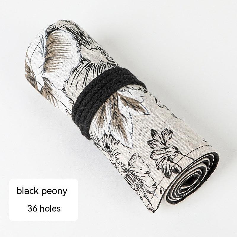 Japanese Printed Canvas High-capacity Rolling Pencil Case - EX-STOCK CANADA