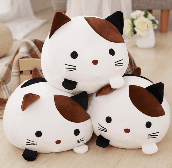 Kawaii Plush Cat Pillow: Soft, 30cm, Cartoon Animal Doll. Great for Kids! - EX-STOCK CANADA