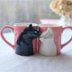 Kiss Cat Coffee Couple Handmade Mug - EX-STOCK CANADA