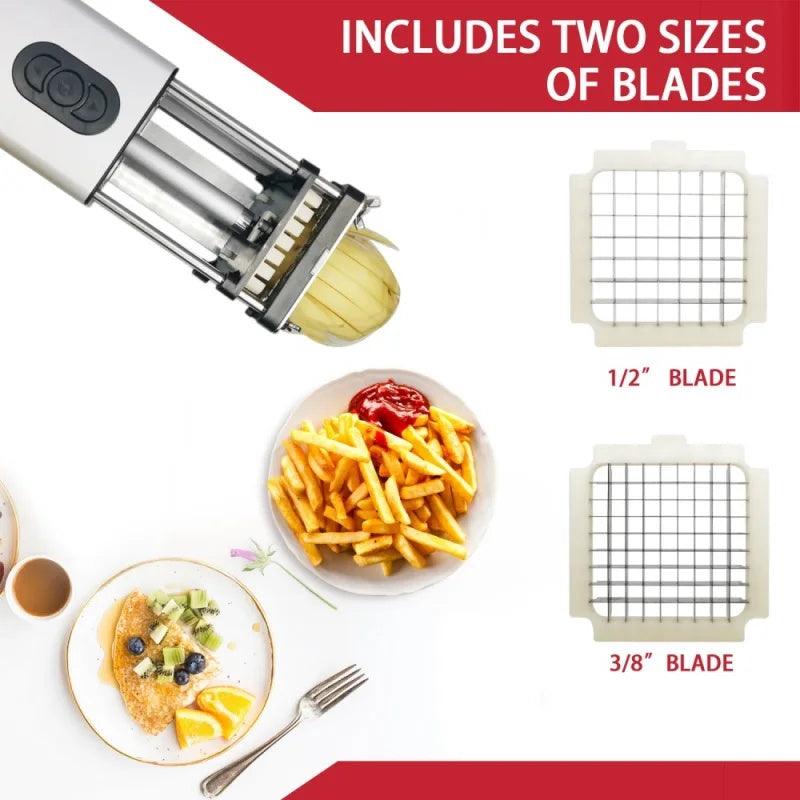 Kitchen Gadget Electric French Fry Cutter With Blades Stainless Steel Vegetable Potato Carrot For Commercial Household - EX-STOCK CANADA