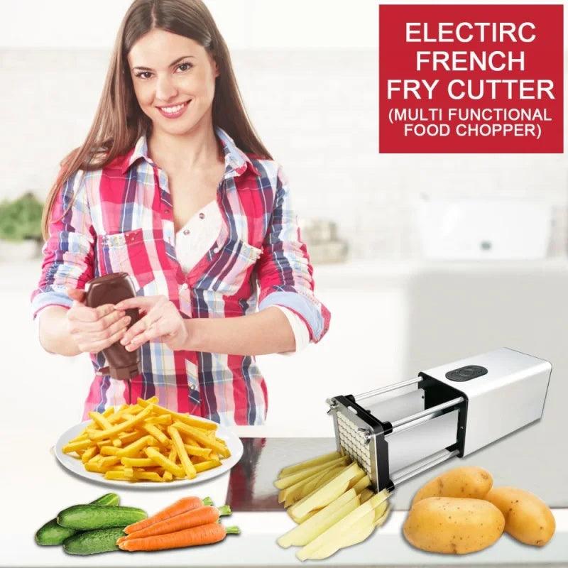 Kitchen Gadget Electric French Fry Cutter With Blades Stainless Steel Vegetable Potato Carrot For Commercial Household - EX-STOCK CANADA