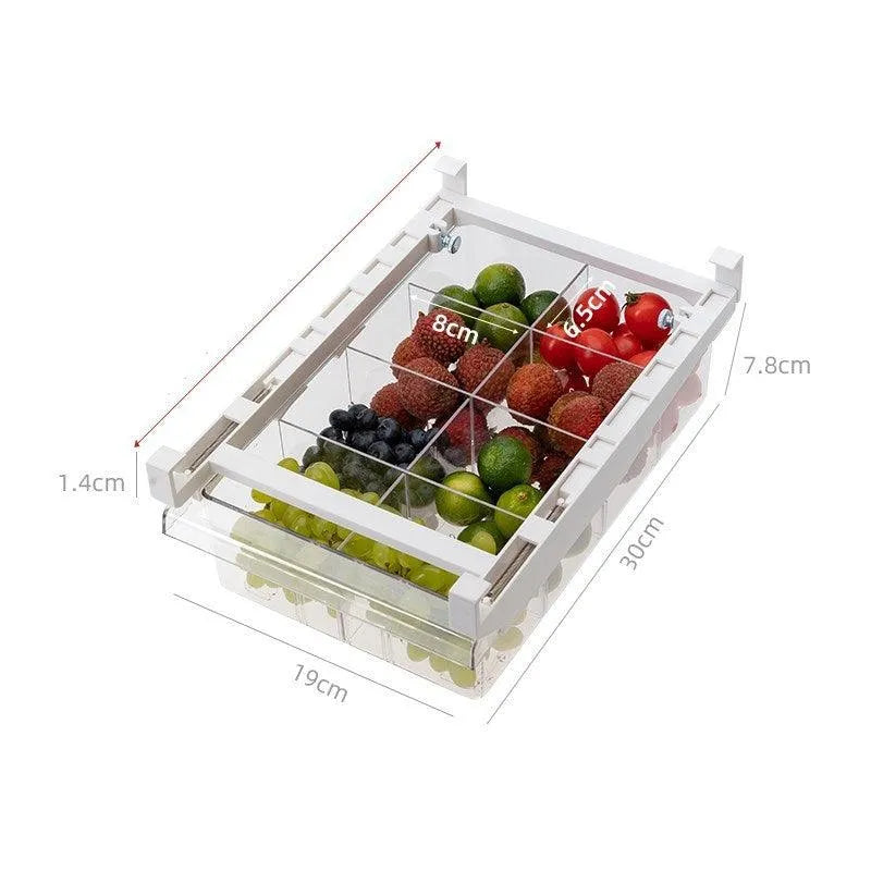 Kitchen Organizer Adjustable Kitchen Refrigerator Storage Rack Fridge Freezer Shelf Holder Pull-out Drawer Organiser Space Saver - EX-STOCK CANADA