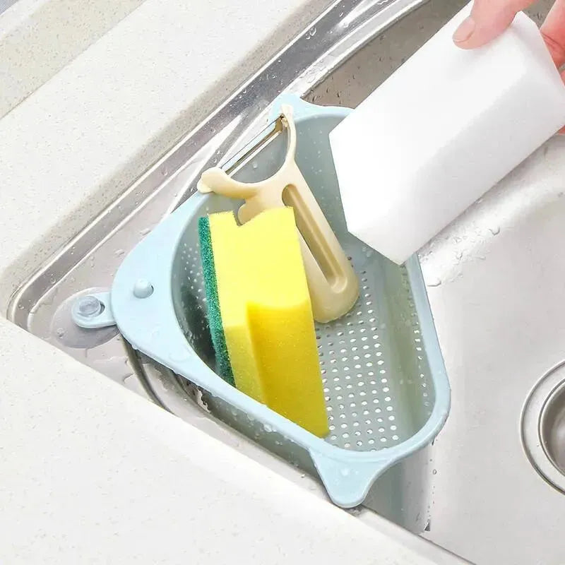 Kitchen Sink Multi-function Triangle Storage Rack Multi-purpose Dishwashing Sponge Drain Rack Storage Rack - EX-STOCK CANADA