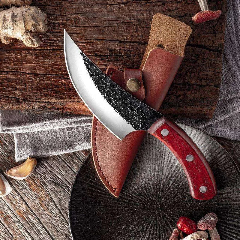 Kitchen Steel Knife Full Sharp Blade Chef Knife+Leather Strap - EX-STOCK CANADA