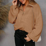 Knitted Lapel European And American Solid Color Sweater Coat - EX-STOCK CANADA