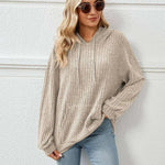 Knitted Sweater With Hooded Pit Stripe Kangaroo Pocket Sweater - EX-STOCK CANADA