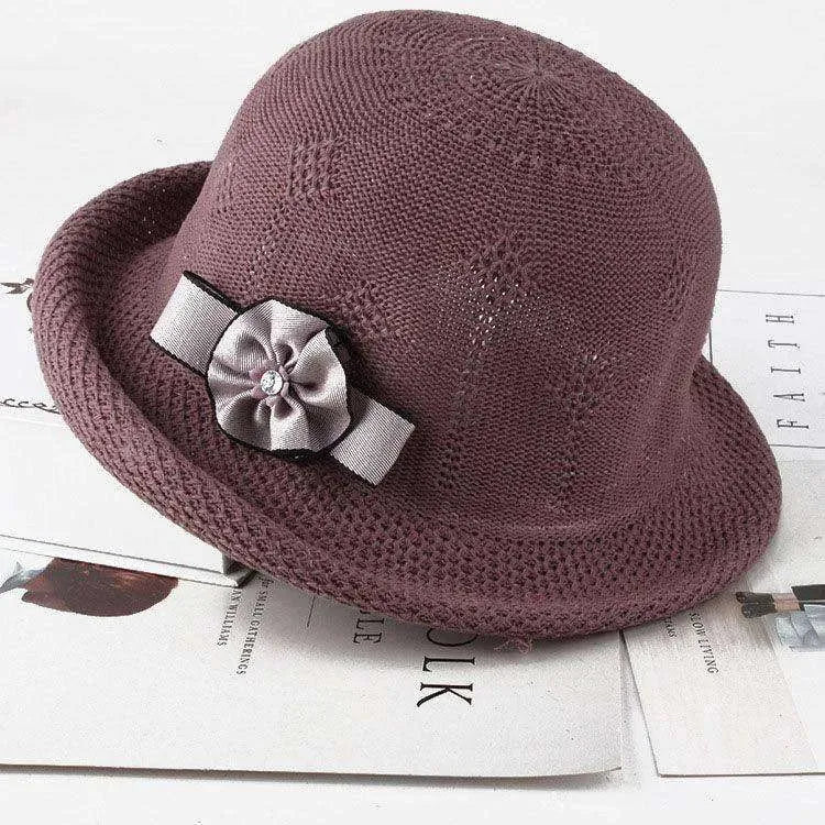 Korean Style Flower Knit Sun Hats for Women - EX-STOCK CANADA