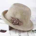 Korean Style Flower Knit Sun Hats for Women - EX-STOCK CANADA