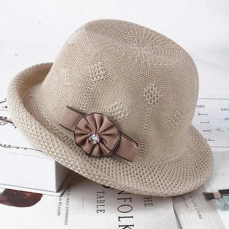 Korean Style Flower Knit Sun Hats for Women - EX-STOCK CANADA