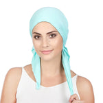 Ladies Arab Baotou Solid Color Pullover Tail Hat - EX-STOCK CANADA