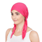 Ladies Arab Baotou Solid Color Pullover Tail Hat - EX-STOCK CANADA