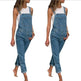 Ladies' Long Blue Denim Jeans Romper Jumpsuit With Straps - EX-STOCK CANADA