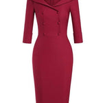Ladies retro sweetheart collar casual wine dance dress foreign trade wide collar pencil skirt - EX-STOCK CANADA