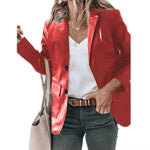 Lapel Single Breasted Solid Color PU Leather Women's Coat - EX-STOCK CANADA