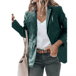 Lapel Single Breasted Solid Color PU Leather Women's Coat - EX-STOCK CANADA