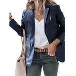 Lapel Single Breasted Solid Color PU Leather Women's Coat - EX-STOCK CANADA