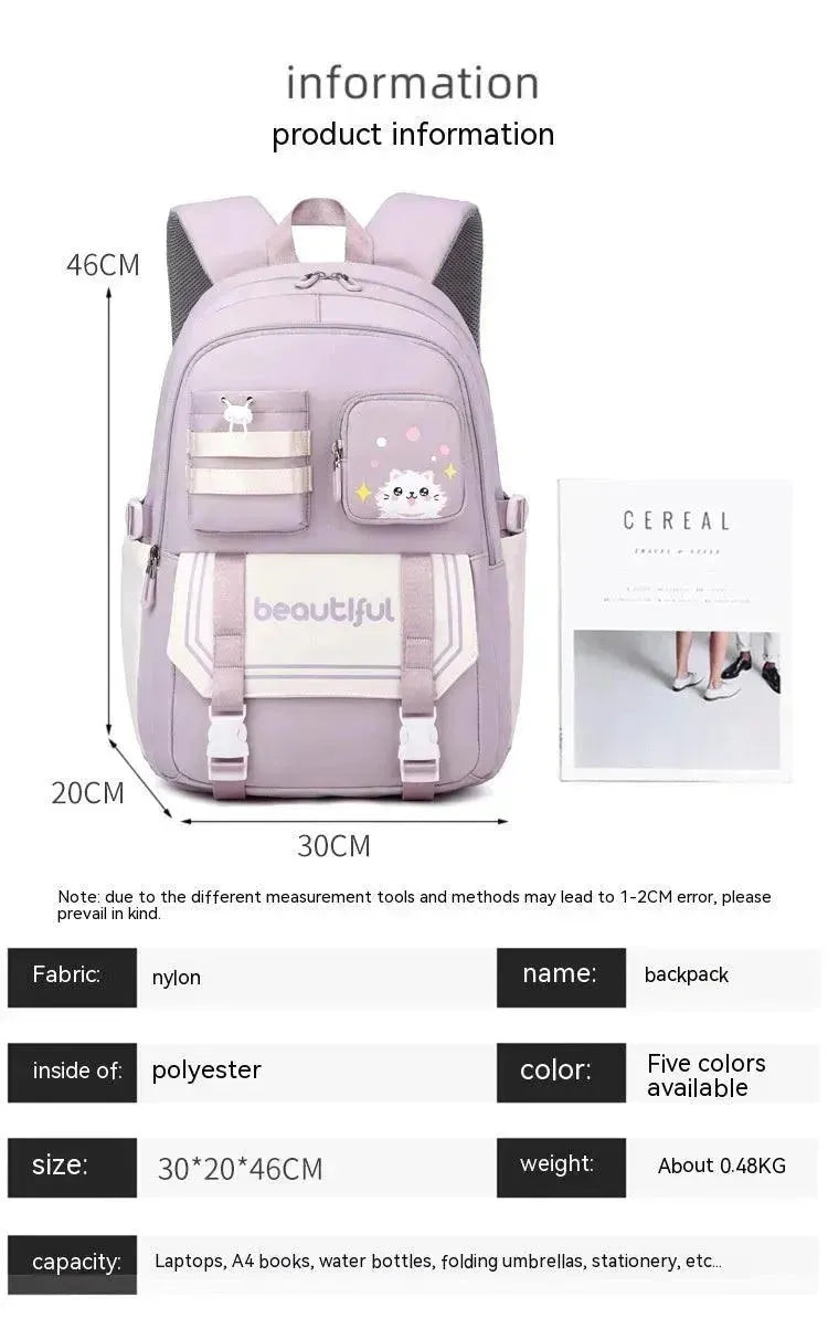 Large Capacity Schoolbag For Primary School Girls Cute - EX-STOCK CANADA