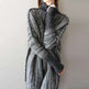 Large long contrast turtleneck sweater - EX-STOCK CANADA