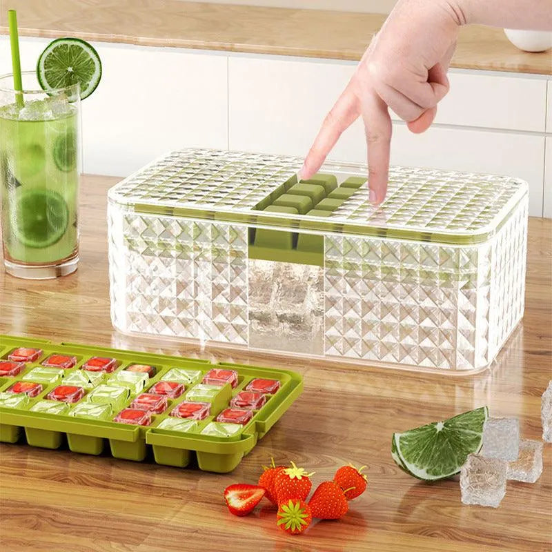 Large New Silicone Square Ice Mold Ice Cube Trays Lid Mold Storage Box Creative Tool Ice Cube Maker Cool Drinks Kitchen Bar - EX-STOCK CANADA