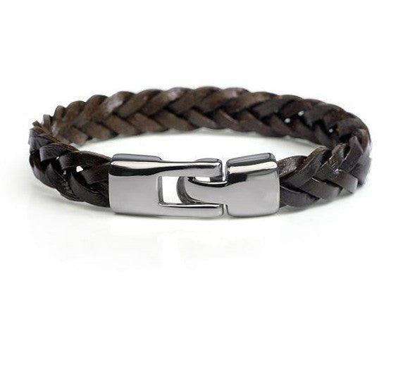 Leather alloy vintage hand-woven bracelet - EX-STOCK CANADA