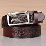 Leather Men's Eagle Embossed Belt - EX-STOCK CANADA