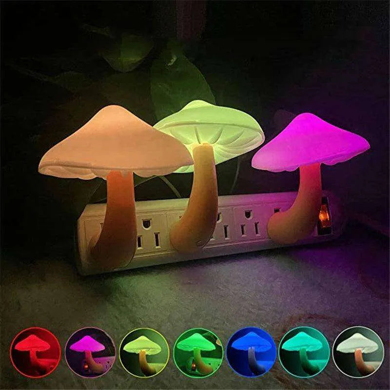 LED Mushroom Night Light Wall Lamp EU US Socket Plug - EX-STOCK CANADA