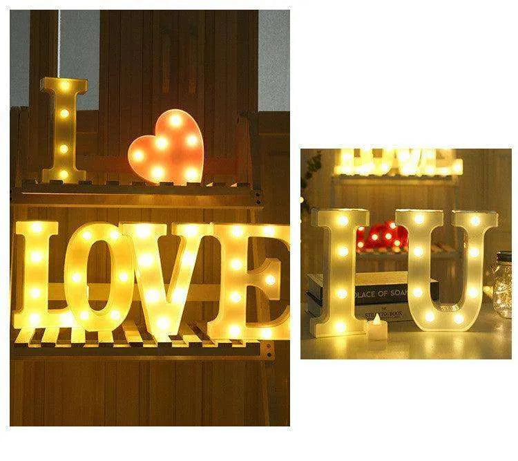 LED Night Light A-Z 0-9 Battery Lamp Wedding Party Decor - EX-STOCK CANADA