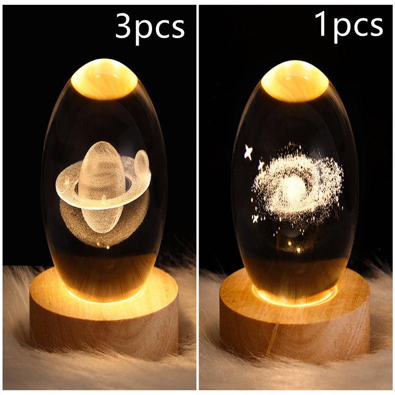 LED Night Light Galaxy Crystal Ball Table Lamp 3D Planet Moon Lamp Bedroom Home Decor For Kids Party Children Birthday Gifts - EX-STOCK CANADA