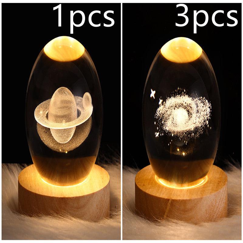 LED Night Light Galaxy Crystal Ball Table Lamp 3D Planet Moon Lamp Bedroom Home Decor For Kids Party Children Birthday Gifts - EX-STOCK CANADA