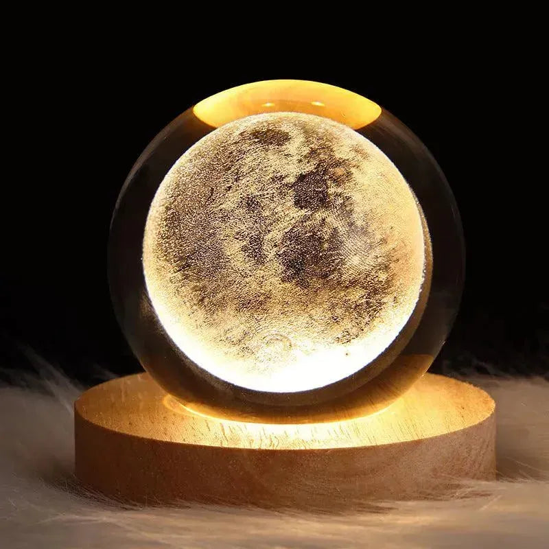 LED Night Light Galaxy Crystal Ball Table Lamp 3D Planet Moon Lamp Bedroom Home Decor For Kids Party Children Birthday Gifts - EX-STOCK CANADA