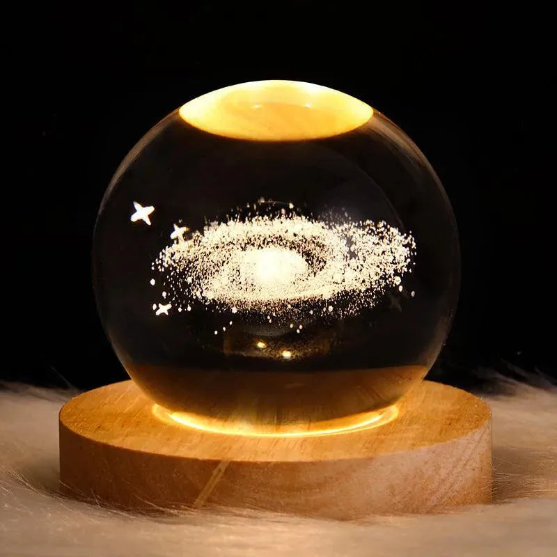 LED Night Light Galaxy Crystal Ball Table Lamp 3D Planet Moon Lamp Bedroom Home Decor For Kids Party Children Birthday Gifts - EX-STOCK CANADA