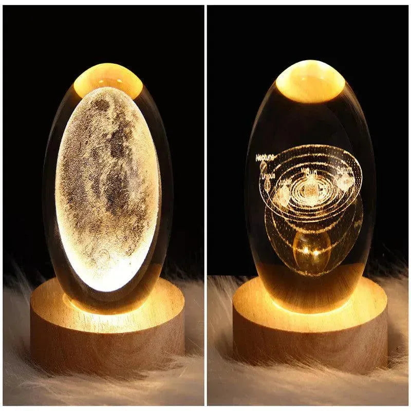 LED Night Light Galaxy Crystal Ball Table Lamp 3D Planet Moon Lamp Bedroom Home Decor For Kids Party Children Birthday Gifts - EX-STOCK CANADA