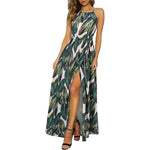 Leisure Beach Sleeveless Halter Strap Printing Dress - EX-STOCK CANADA