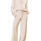 Leisure Sports Suit Long-sleeve Zipper Sweatshirt Wide Leg Pants Two-piece Set - EX-STOCK CANADA