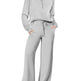 Leisure Sports Suit Long-sleeve Zipper Sweatshirt Wide Leg Pants Two-piece Set - EX-STOCK CANADA