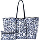 Leopard Print Printed Black Portable Beach Bag Leisure Travel - EX-STOCK CANADA