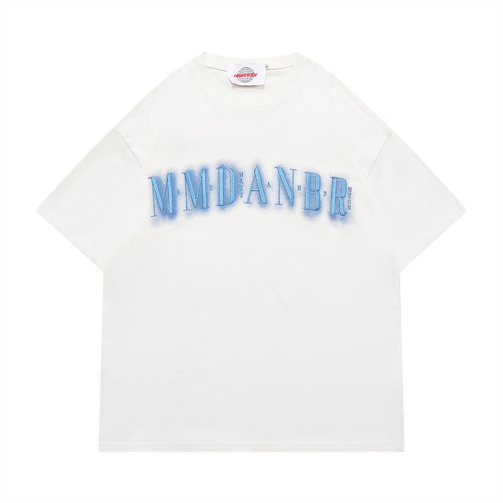 Letter Embroidered Cotton Casual Short Sleeve - EX-STOCK CANADA