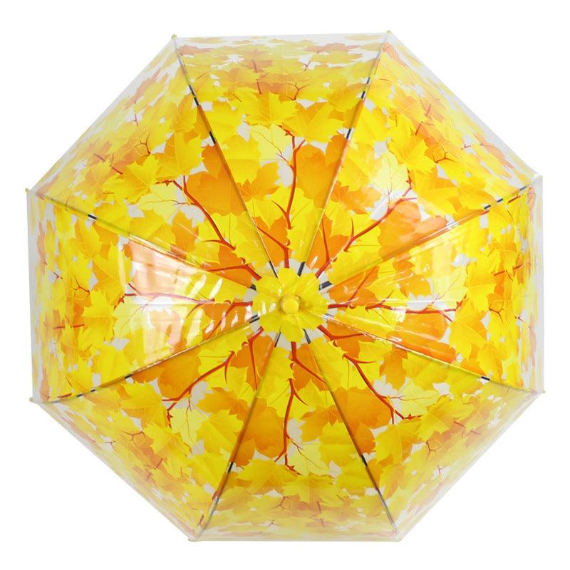Long Handle Transparent Umbrella Painted Umbrella Maple Leaf Umbrella - EX-STOCK CANADA