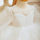 Long Sleeve Handmade Pearl Embroidery Children Princess Dress Gown - EX-STOCK CANADA