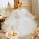 Long Sleeve Handmade Pearl Embroidery Children Princess Dress Gown - EX-STOCK CANADA