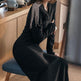Long Sleeve Slimming Black Evening Dress - EX-STOCK CANADA