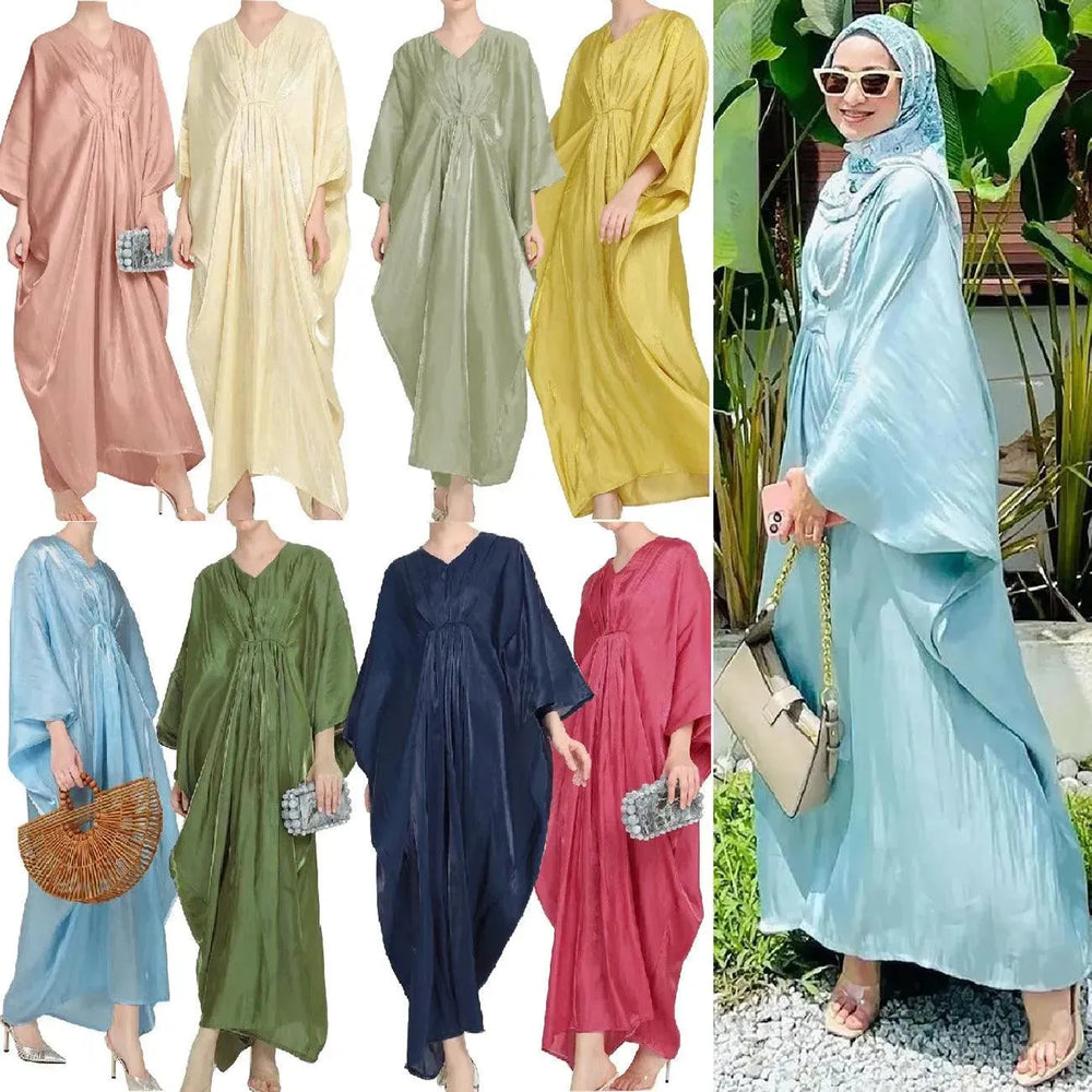 Loose Batwing Long Sleeve Abaya Dress for Arab Dubai Turkey Middle East Women - EX-STOCK CANADA