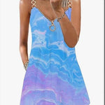 Loose Sleeveless Sling Summer Beach Printed Floral Mini Dress - EX-STOCK CANADA